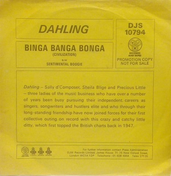 Dahling  - Binga Banga Bonga (Civilization) / Sentimental Boogie